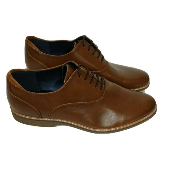 Steve Madden Onan Leather Oxford Shoes Men Size 10.5 Brown Lace Up Rubber Sole - Picture 2 of 10